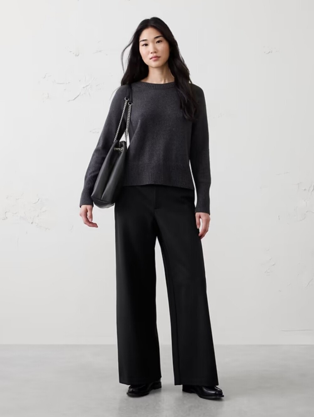 Banana Republic High Rise Wide Leg Ponte Pants Size Medium Black NWT RT$120